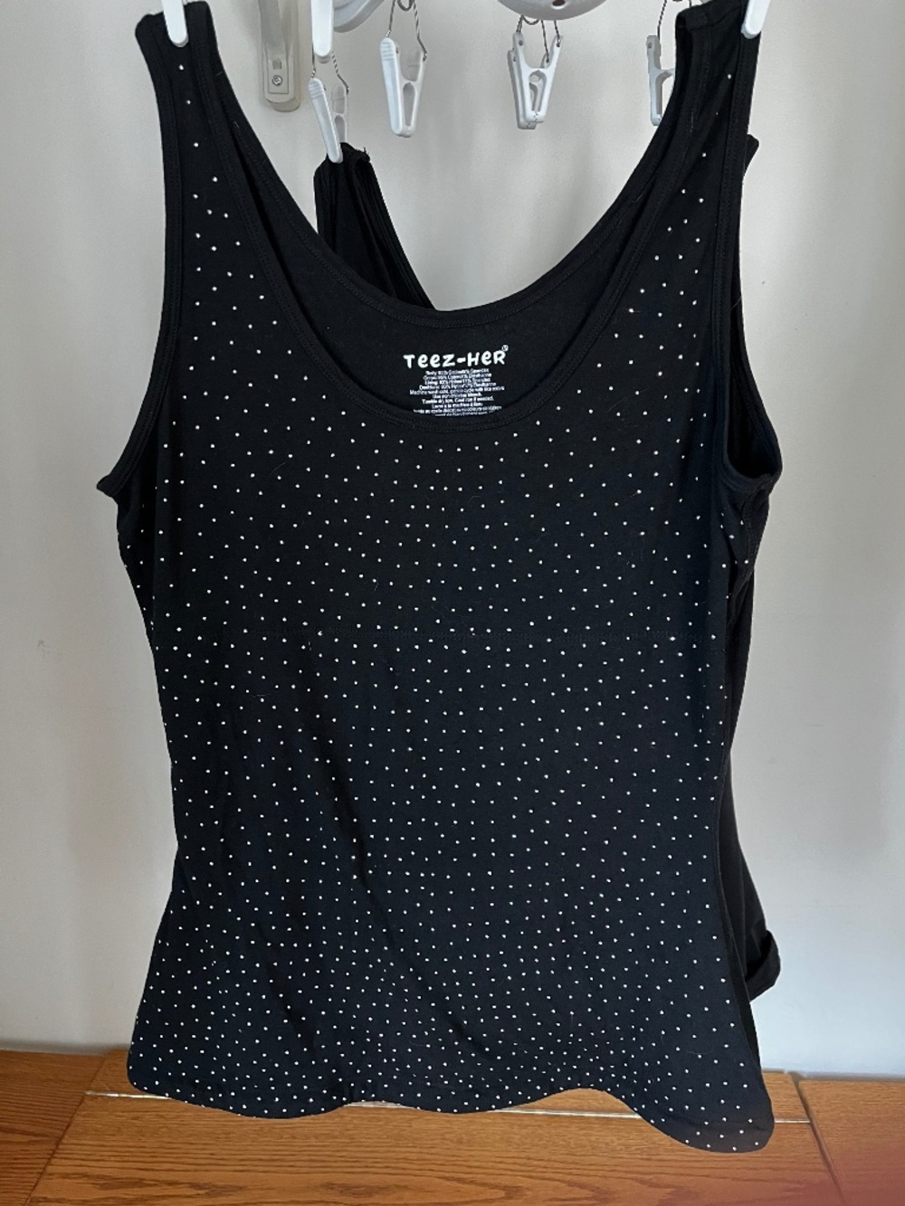 Teez-Her Black Studded Shaper Tank top, Large